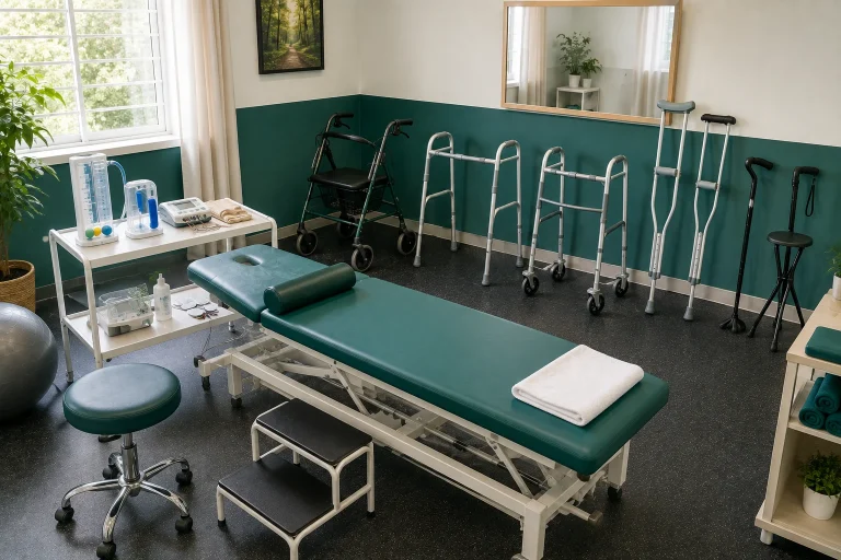 How to start a physiotherapy clinic in Kenya - treatment couch, exercise ball, walking frames and crutches from Ultrascope, Nairobi